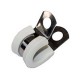 Abrazadera de acero inoxidable para tubos de 5 mm o 3/16" con junta. Blanco