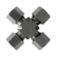 Accesorio en X, ramal de acero inoxidable de 12 mm para 4 líneas