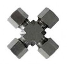 Accesorio en X, ramal de acero inoxidable de 12 mm para 4 líneas