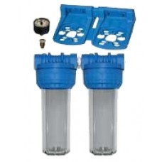 Juego de filtros con manómetro, 2 × 9 × 3/4 mm, 5+1+0,005 micras