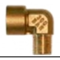 L-shaped brass coupling 3/8" male – 3/8" female BSP