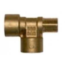Accesorio en T, macho/hembra/hembra, 3/8" BSP, latón
